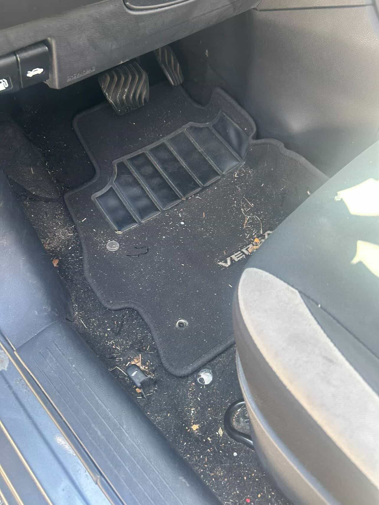 Before: dirty Versa mat