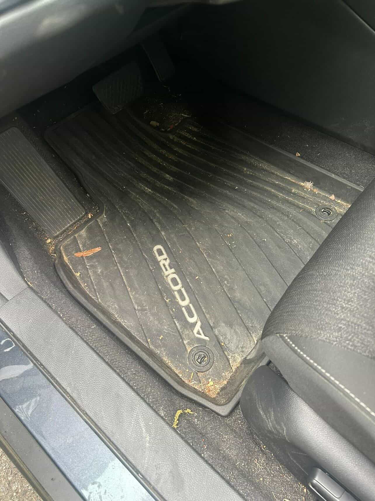 Before: dirty mat